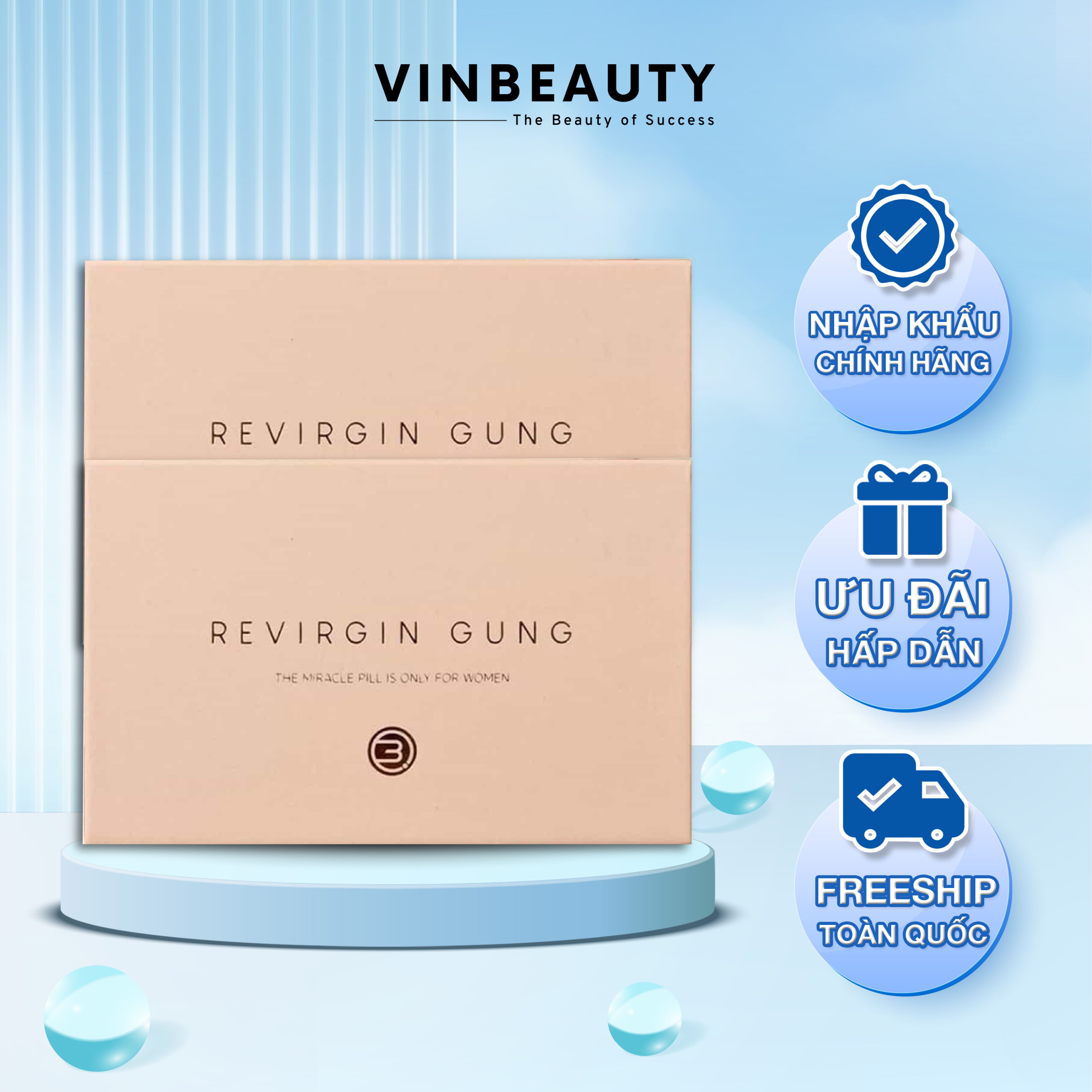 Viên Đặt Se Khít Trẻ Hóa Âm Đạo REVIRGIN GUNG Hàn Quốc - Hàng chính hãng