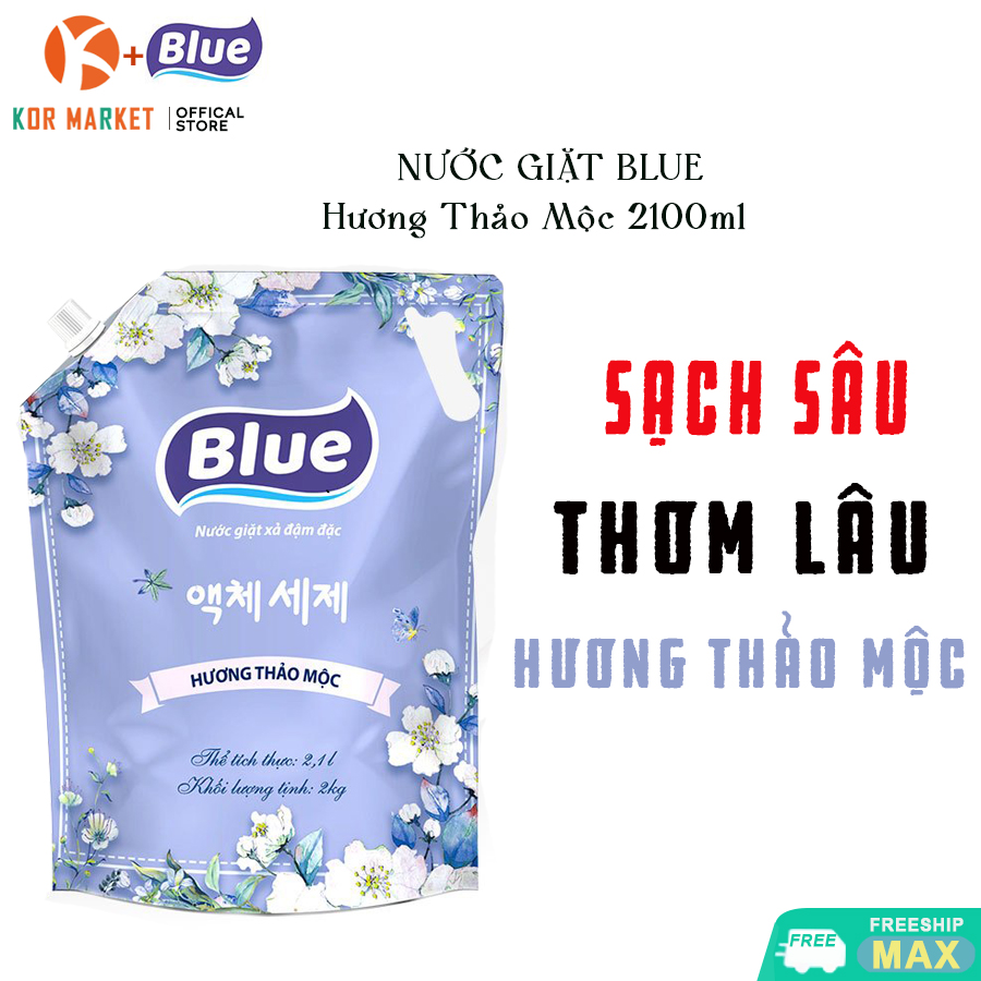 ♥️FREE SHIP ♥️ Nước giặt Blue hương Thảo Mộc  2100 ml sản xuất theo công nghệ Hàn Quốc an toàn cho gia đình bạn