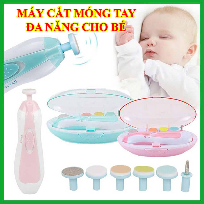 Bộ mài dũa cắt móng tay đa năng an toàn cho mẹ và bé thông minh tiện dụng, máy cắt móng tay điện đa năng 6 đầu cho trẻ sơ sinh, bộ cắt móng tay cho mẹ và bé