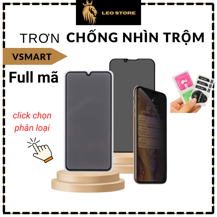 Cường lực Chống Nhìn Trộm Vsmart Live 4 Joy 4 Joy 3 Joy 2 plus Joy 2+ Active 3 Aris Aris Pro Star 5 cao cấp full màn hình chống trầy xước hạn chế bám mồ hôi tặng kèm bộ dán (Main)
