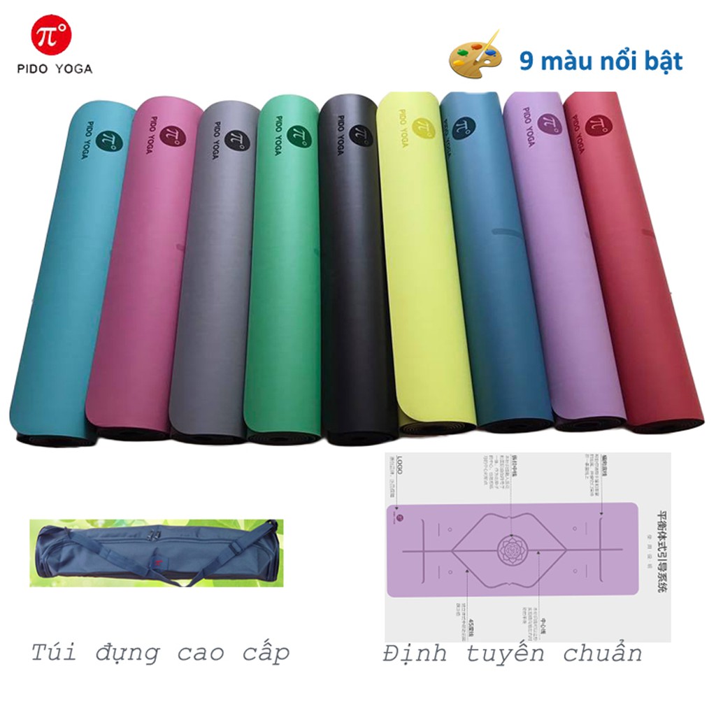 Thảm tập yoga cao su PIDO định tuyến chuẩn, độ bám tuyệt đối, bền đẹp