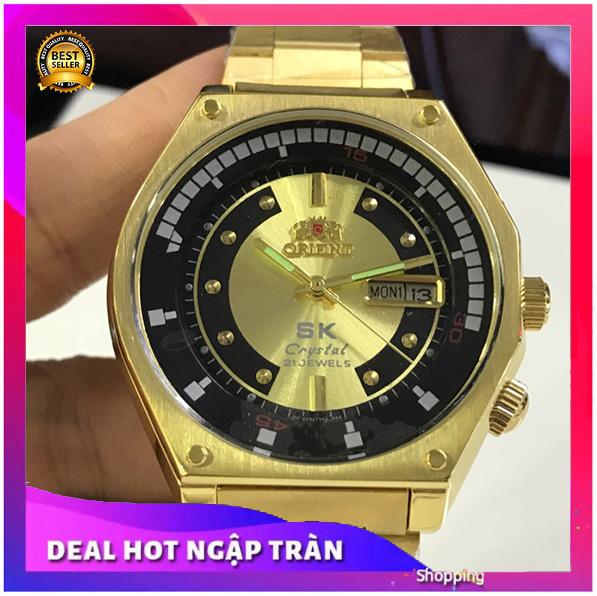 { RẺ VÔ ĐỐI }{ BẢO TÍN ĐỒNG HỒ SHOP SỊN LAZADA } Đồng Hồ Orient Cơ Nam SK Vàng Cát Mạ Vàng 14K Chống Nước Chống Xước Automatic  { bán buôn sk orient seiko patek }