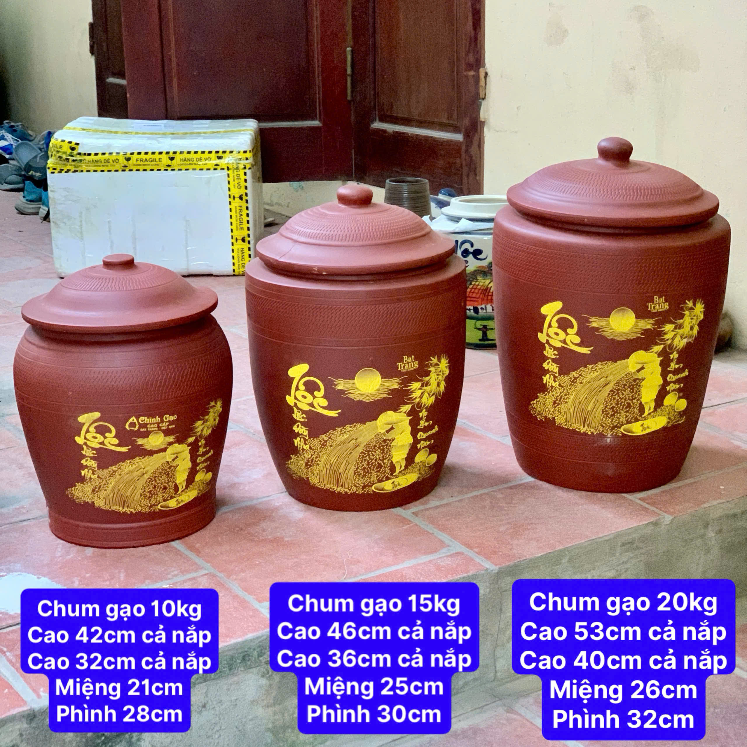 Chum Gạo Bát Tràng, Hũ Gạo Tài Lộc & Ngàn Năm Dư Dả GQA11225