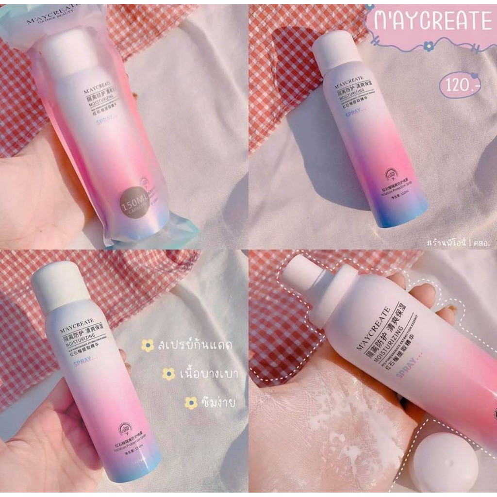 Xịt chống nắng phun sương Maycreate(150ml) Cao Cấp Trắng Da, Không Trôi, Không Lộ Kem