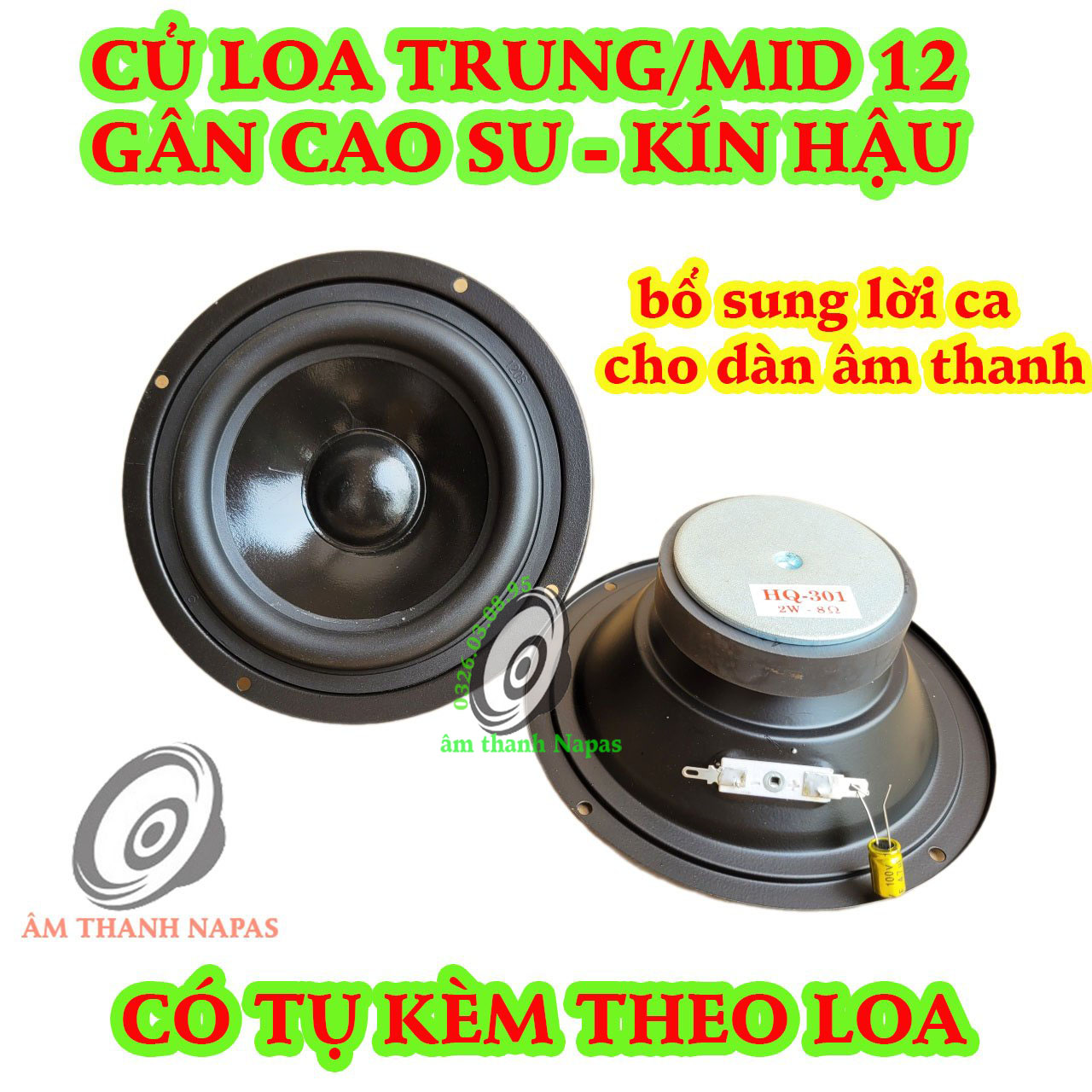 Củ loa trung 14,5cm kín hậu - loa mid kín hậu - loa trung kín hậu - loa mid 12