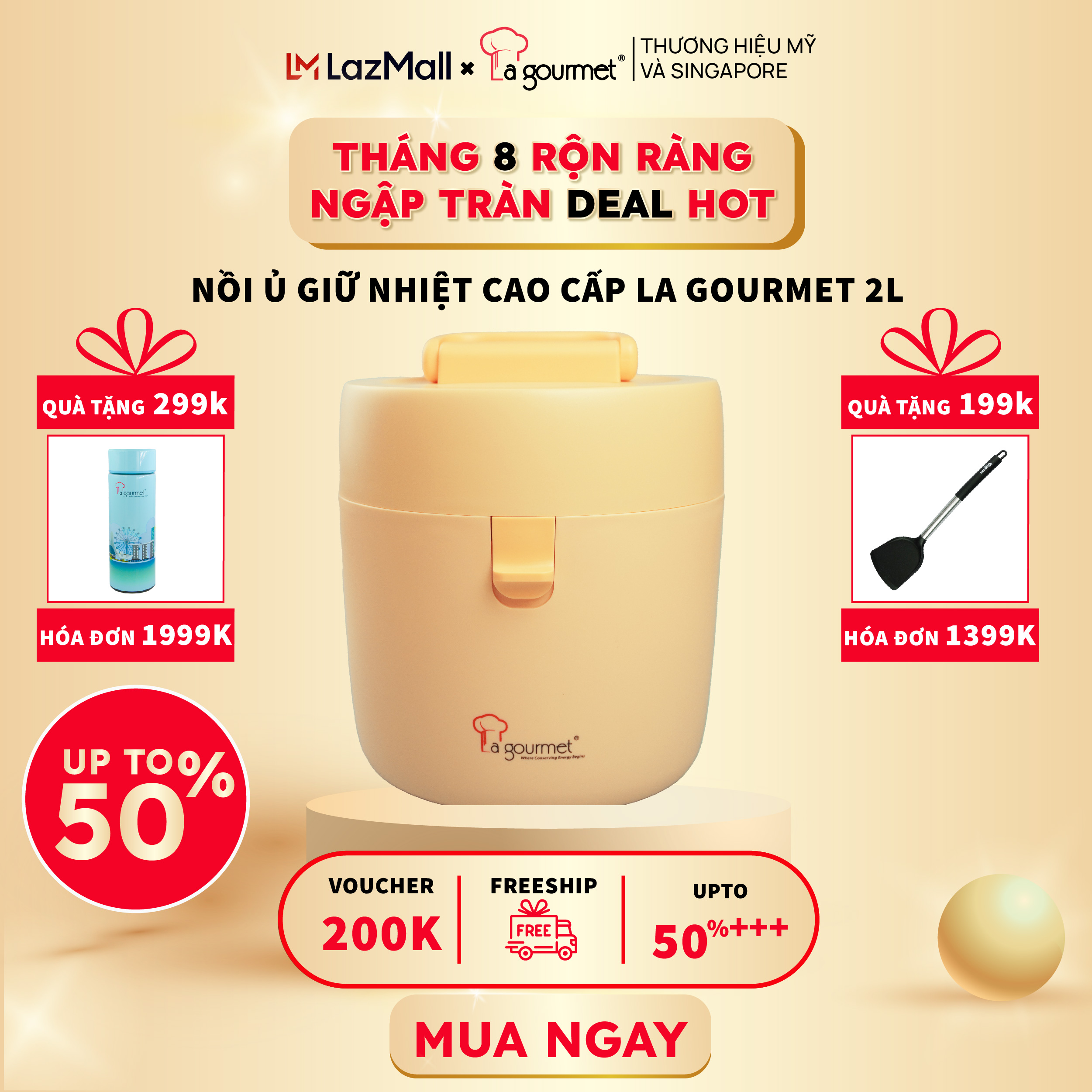 Nồi ủ giữ nhiệt -nồi nấu chậm làm mềm thức ăn- dùng cho 2-3 người La gourmet 2.5L đa năng -chính hãng -bảo hành 1 năm -sử dụng bếp từ Inox 304 cao cấp-lòng nồi thép không gỉ -Thermal cooker - 397621