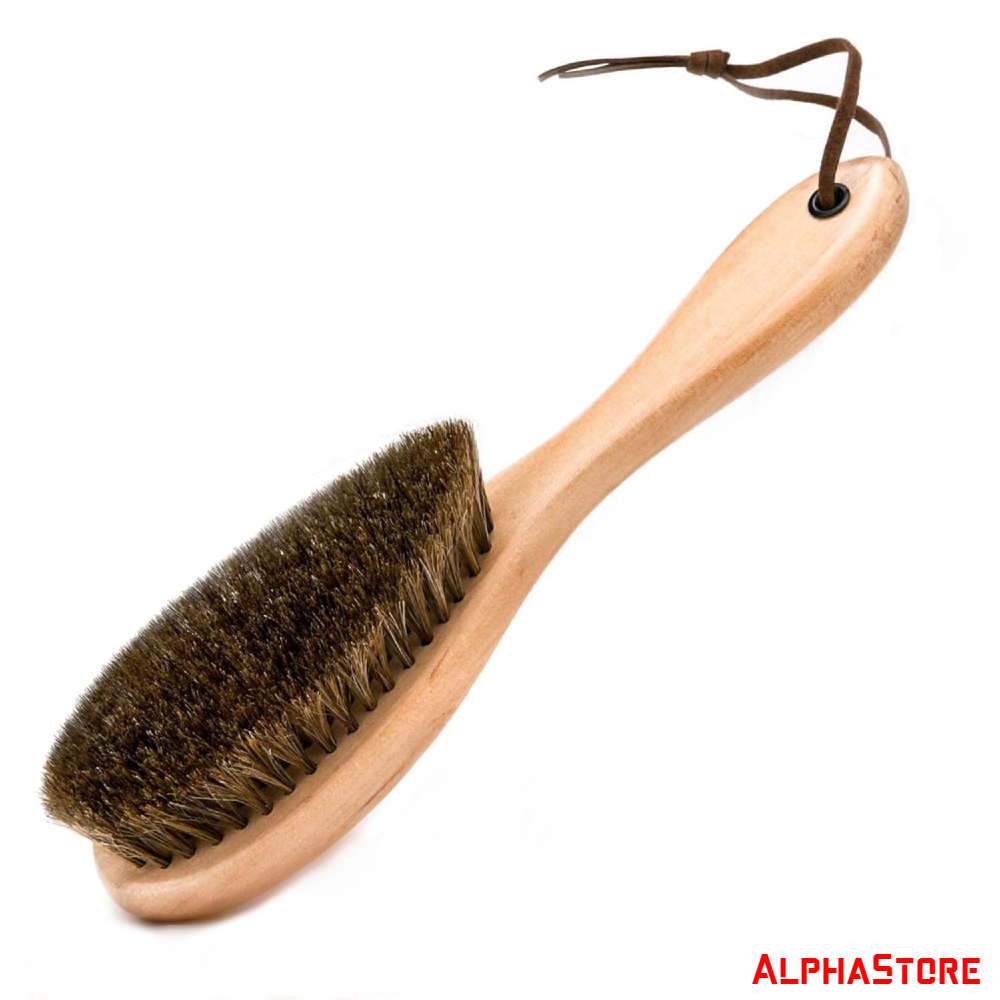 Bàn Chải Lông Ngựa Cán Dài Chuyên Đánh Giày, Làm Sạch Đồ Da, Túi Xách, Áo Khoác - Bàn Chải Lông Mềm Tay Cầm Dài