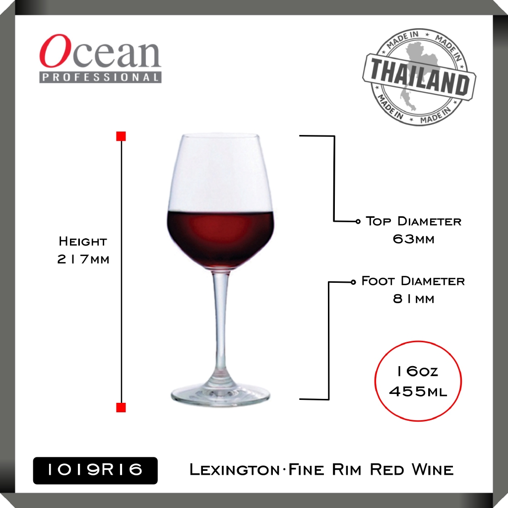 Bộ 6 Ly Thủy Tinh Lexington Red W.ine Ocean – 1019R16 – 455ml