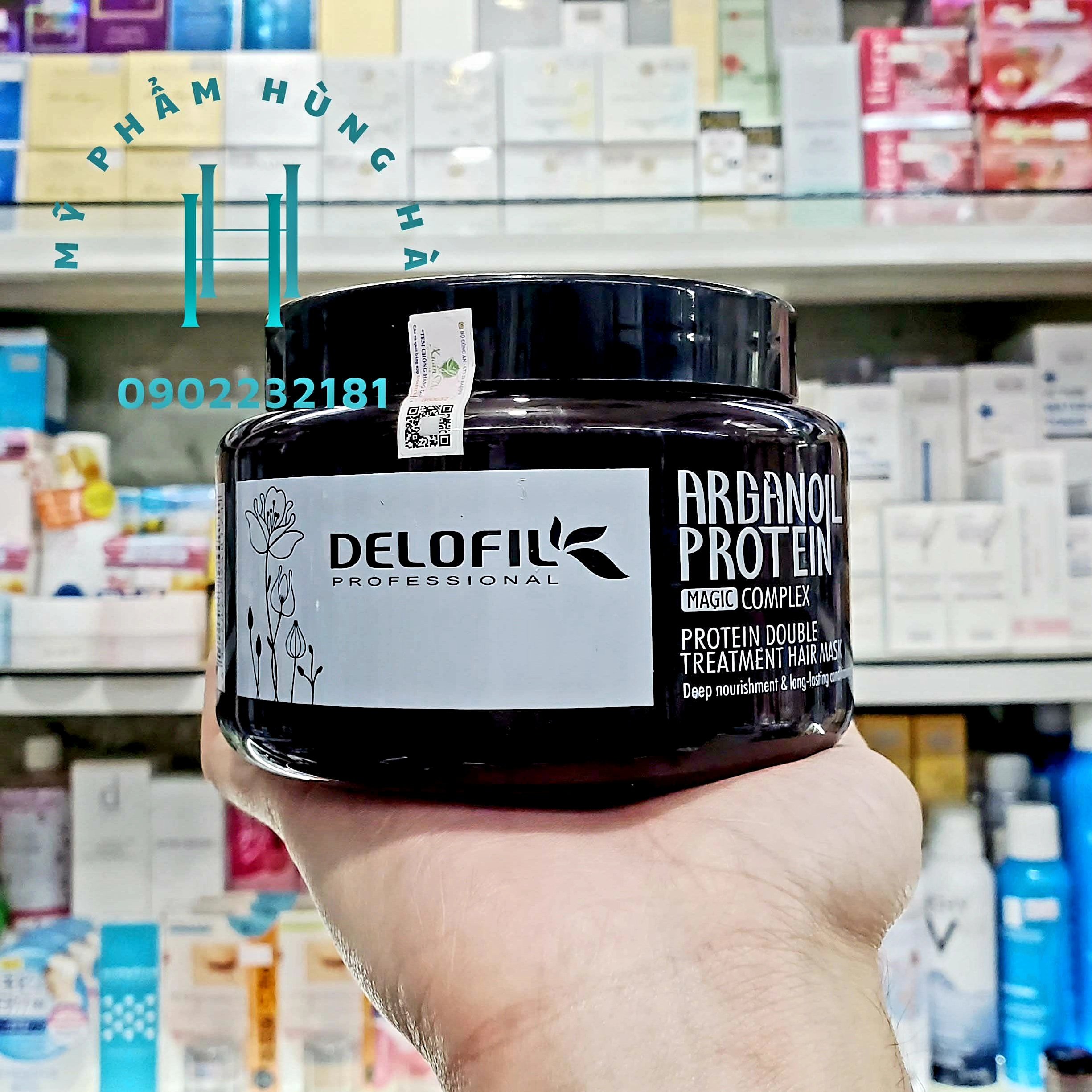 Kem ủ tóc, kem hấp tóc Delofil Argan Oil Protein 500ml