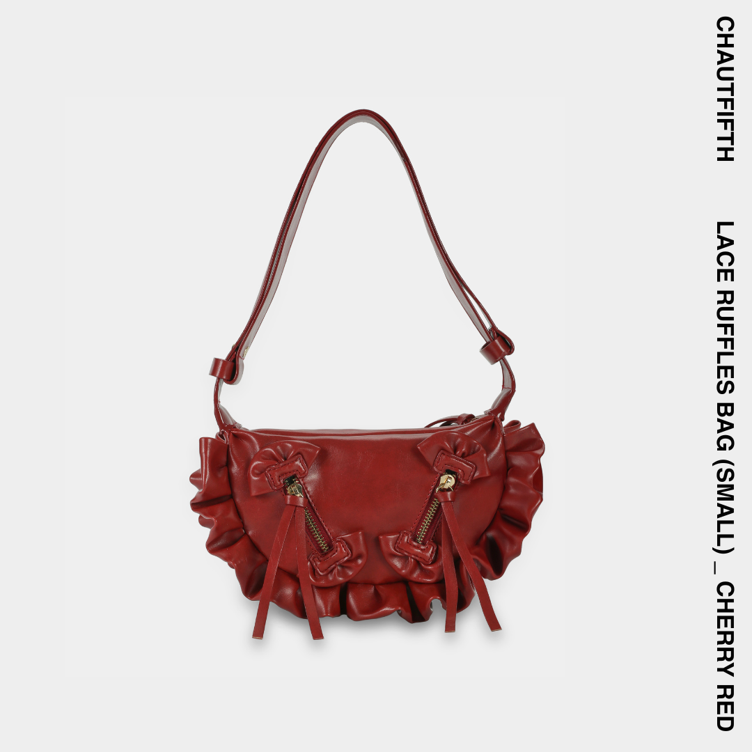 Túi xách LACE RUFFLES size nhỏ S màu Đỏ Cherry - CHAUTFIFTH