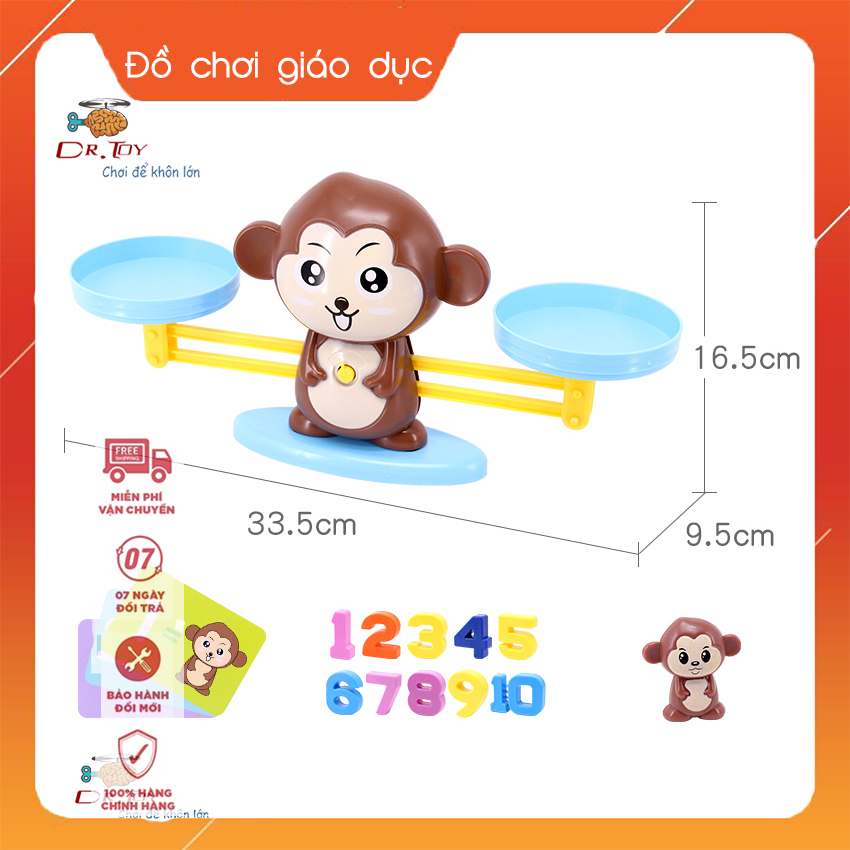 Đồ chơi giáo dục sớm cho trẻ 3 tuổi, đồ chơi học toán học: Khỉ cân bằng giúp trẻ vừa chơi, vừa học về các con số và các phép tính cộng trừ cơ bản DrTOY