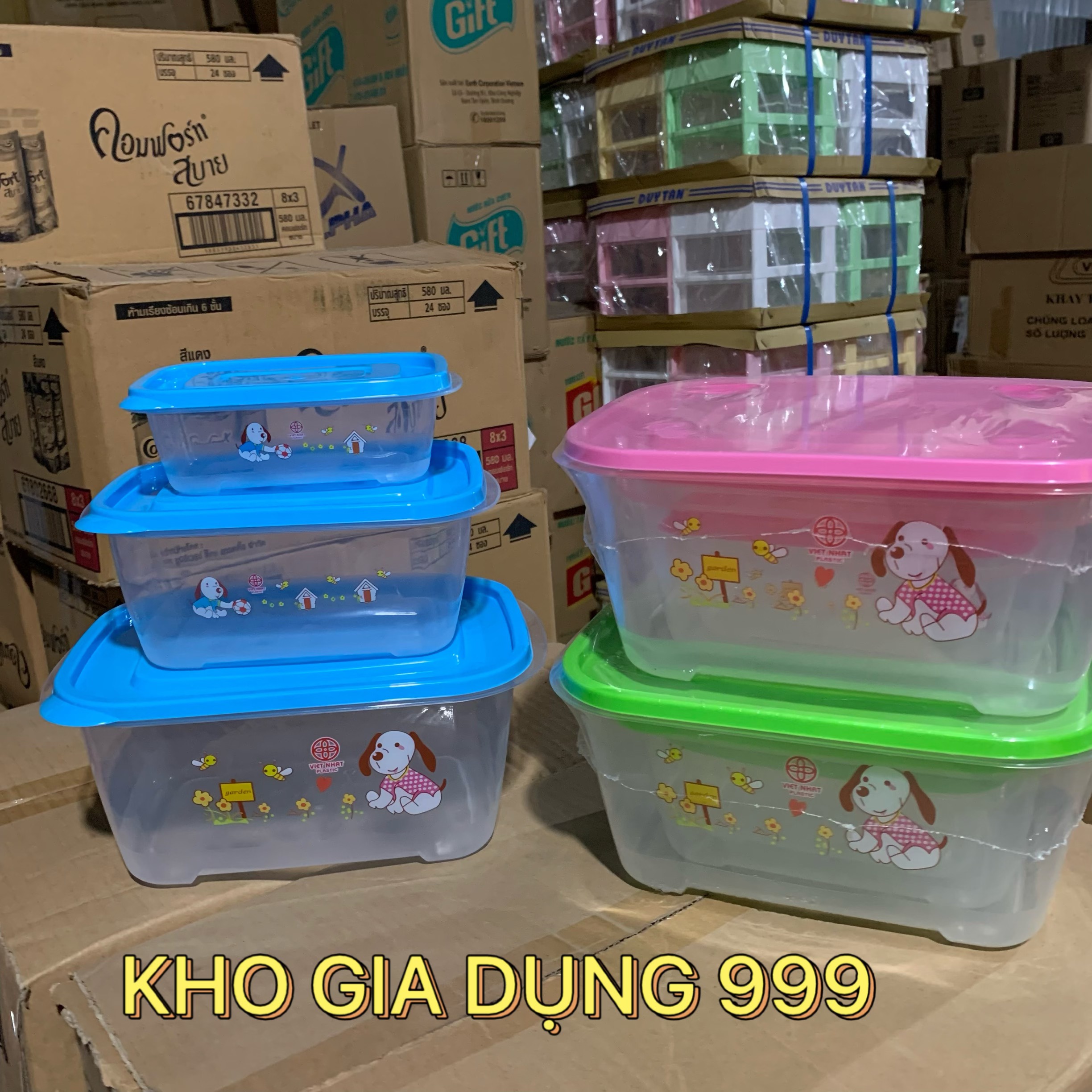 Set 3 hộp chữ nhật đựng thực phẩm việt nhật