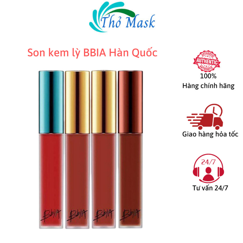 Son kem lỳ không trôi chính hãng BBIA Hàn Quốc. Son kem lì không phai màu không chì màu siêu bền đẹp. ThoMask