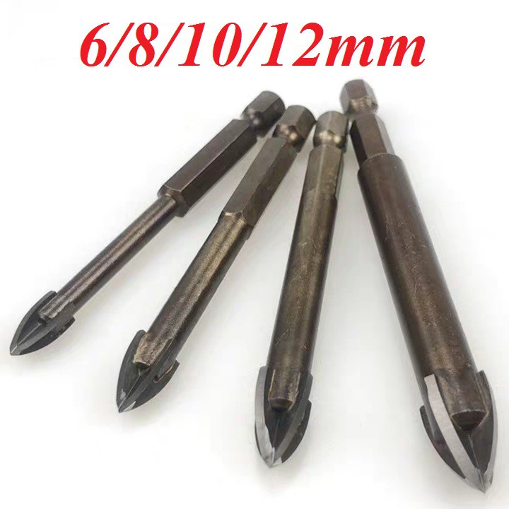 Mũi khoan đa năng mũi khoan gạch men - Mũi khoan kính - Mũi khoan tường 4 cạnh chuôi lục giác