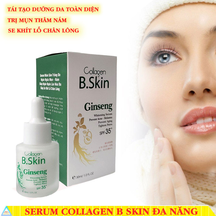 Serum tái tạo dưỡng trắng da mờ thâm mụn, nám tàn nhang collagen B Skin 30ml