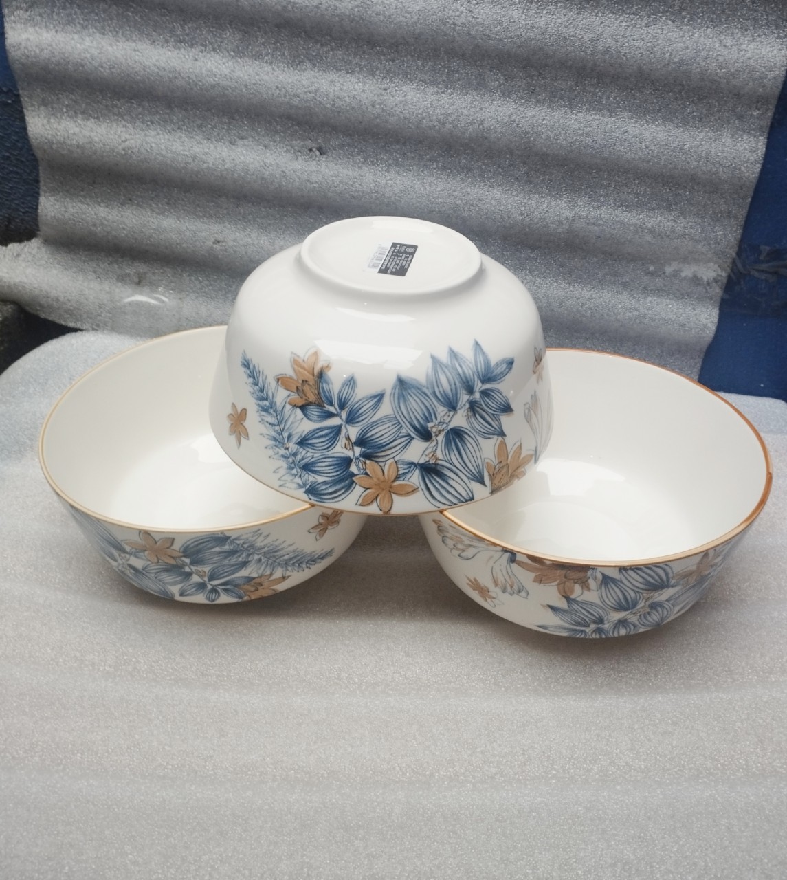 Tô sứ hoa văn 4d mẫu simple 20cm - tô đựng canh
