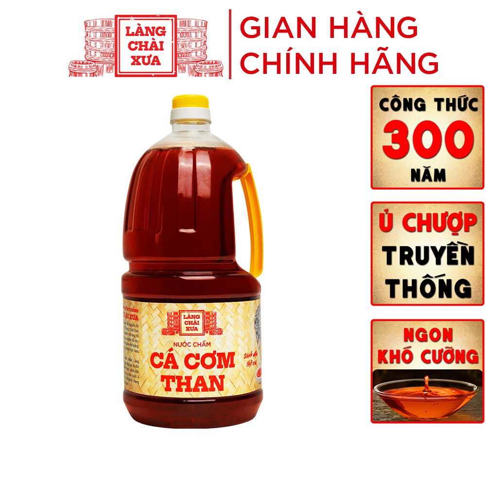 Nước Chấm Cá Cơm Than Làng Chài Xưa chai nhựa 2 lít/chai Đặc Biệt Thanh Dịu An toàn Tiết Kiệm