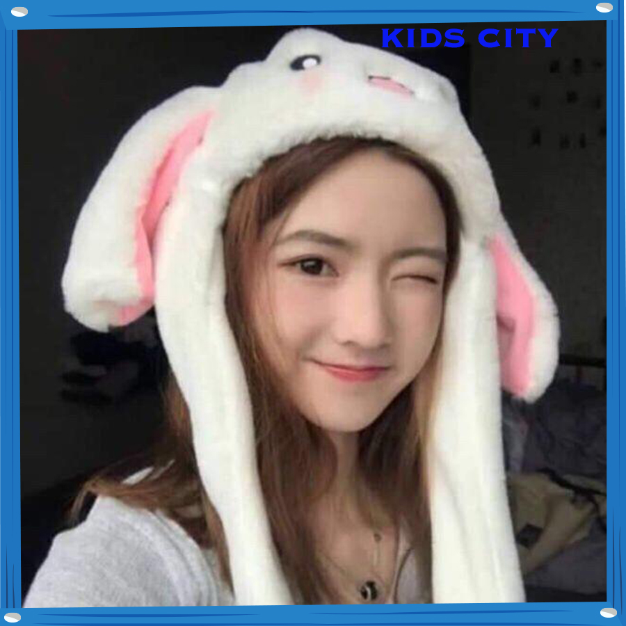 Nón tai thỏ giật cử động 2 tai mũ tai thỏ giật dễ thương.