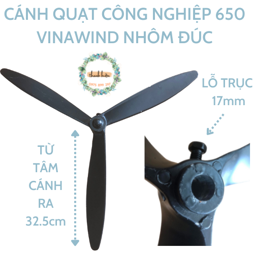 Cánh Chính Hãng . Sải Cánh 650 . Chất Liệu Nhôm Đúc Nguyên Khối KOMATSU  - GALE - DETON .  Lỗ Trục 16 . Lắp Lồng 70