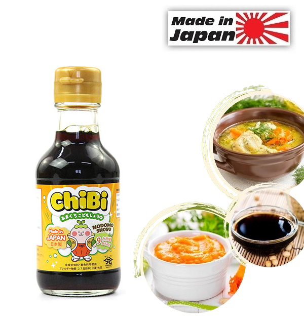 MADE IN JAPAN - Nước Tương Trẻ Em ChiBi Yamagen 150ml Giảm Muối 30% Đặc Biệt An Toàn Cho Bé Ăn Dặm