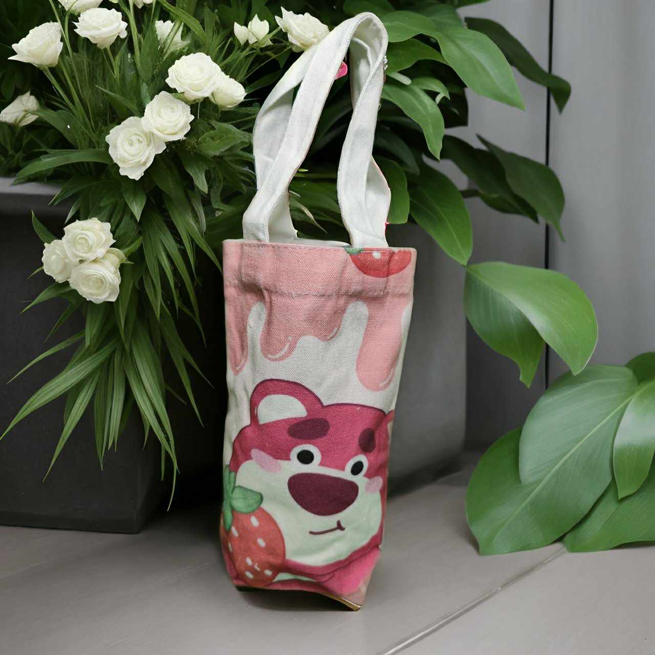 Túi Đựng Ly Giữ Nhiệt Vải Canvas Có Quai Cầm Chắc Chắn Tái Sử Dụng Được Nhiều Lần Bảo Vệ Môi Trường