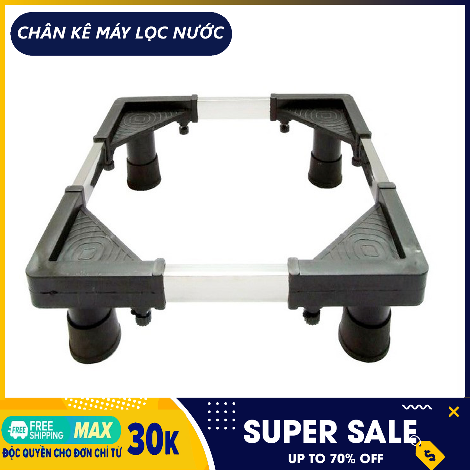 Chân Kê Tủ Lạnh, Kệ Máy Giặt, Kệ Máy Lọc Nước Đa Năng Chất Liệu Inox 304 chống rỉ cao cấp, bọc nhựa chống trơn trượt - Giá Đỡ Máy Giặt, Tủ Lạnh Đa Năng Thiết Kế Thông Minh Tùy Chỉnh Kích Thước Theo Sản Phẩm