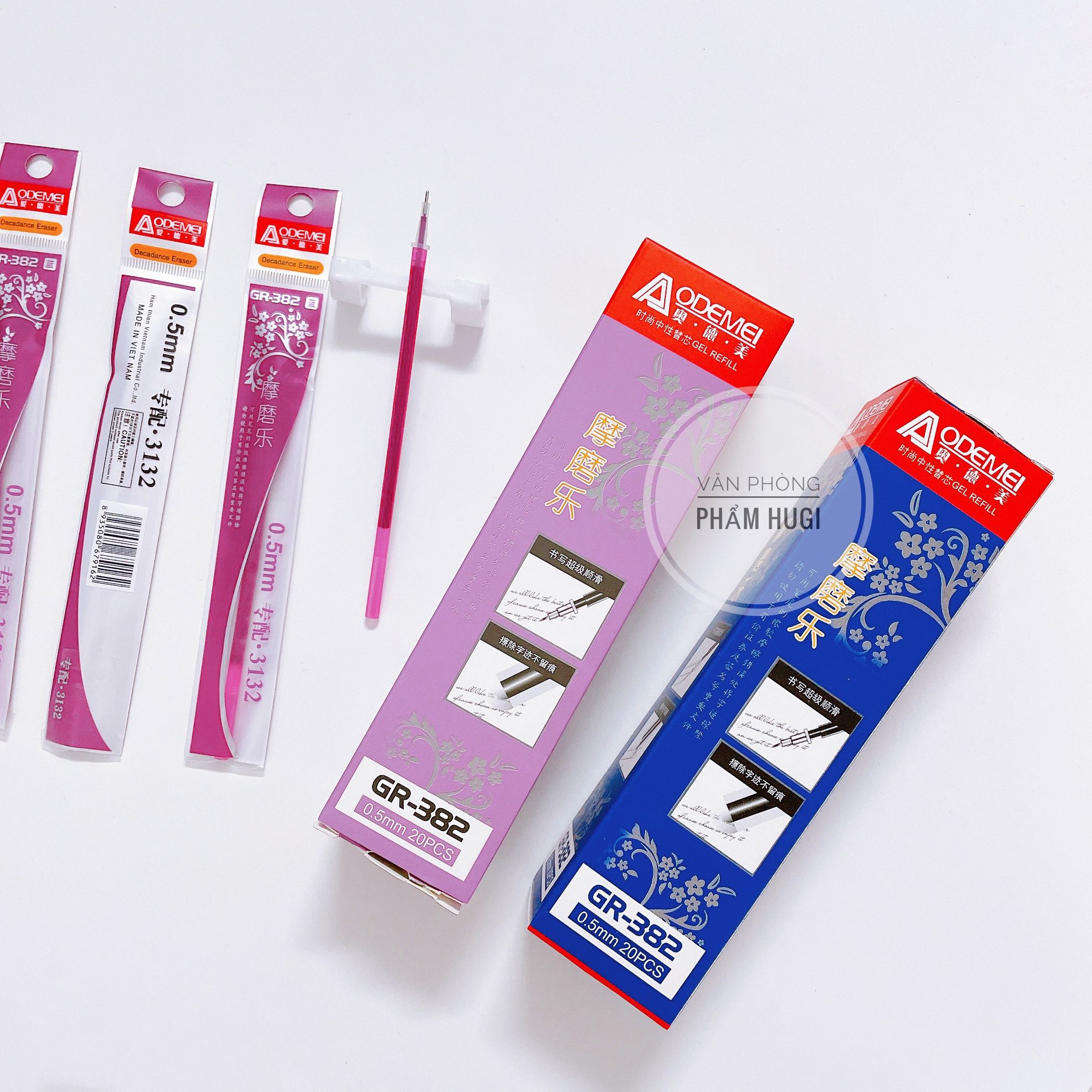 Hộp 20 ruột bút Bôi Xóa được Aodemei loại tốt mực xanh/tím (Dùng cho bút nắp đậy)