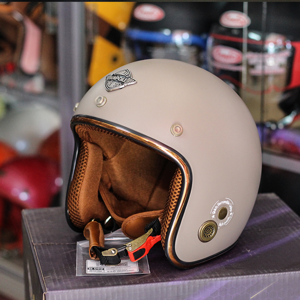 Mũ Bảo Hiểm 3/4 Napoli Sh Ruby - New (Màu Cà Phê)