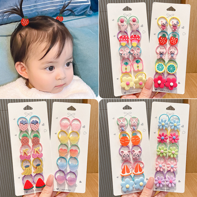 Set 10 dây thun cột tóc nhiều mẫu dễ thương cho bé Smart Baby