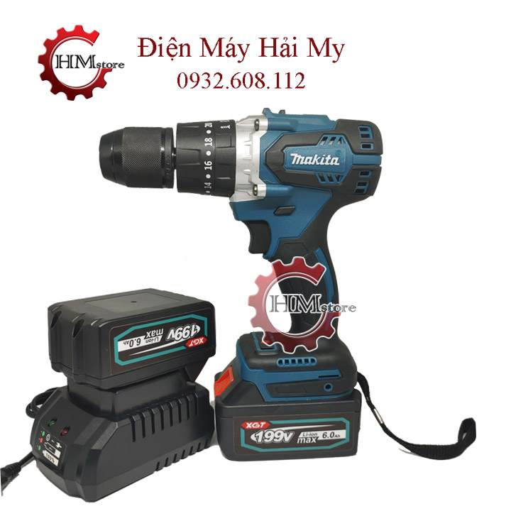 Máy bắn vít dùng pin makita 199v 10 cell - máy khoan pin không chổi than makita, máy bắn vít - pin cho máy khoan - bảo hành 6 tháng - hải my store