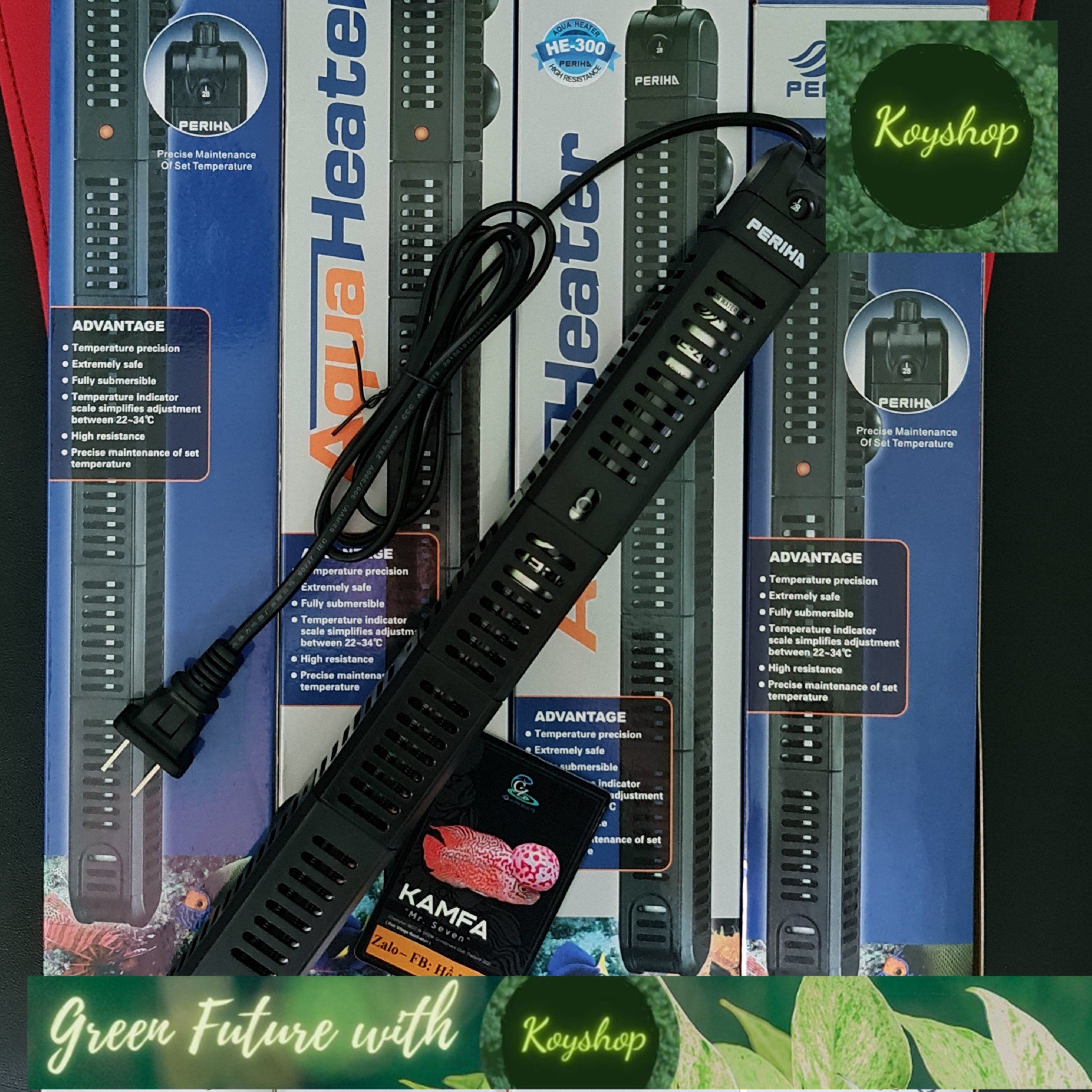 Sưởi Periha HE-200W ,HE-300W ,Sưởi Ấm Hồ Cá Cảnh,Có Vỏ Bảo Vệ Chống Bỏng. Chính Hãng siêu tiết kiệm điện