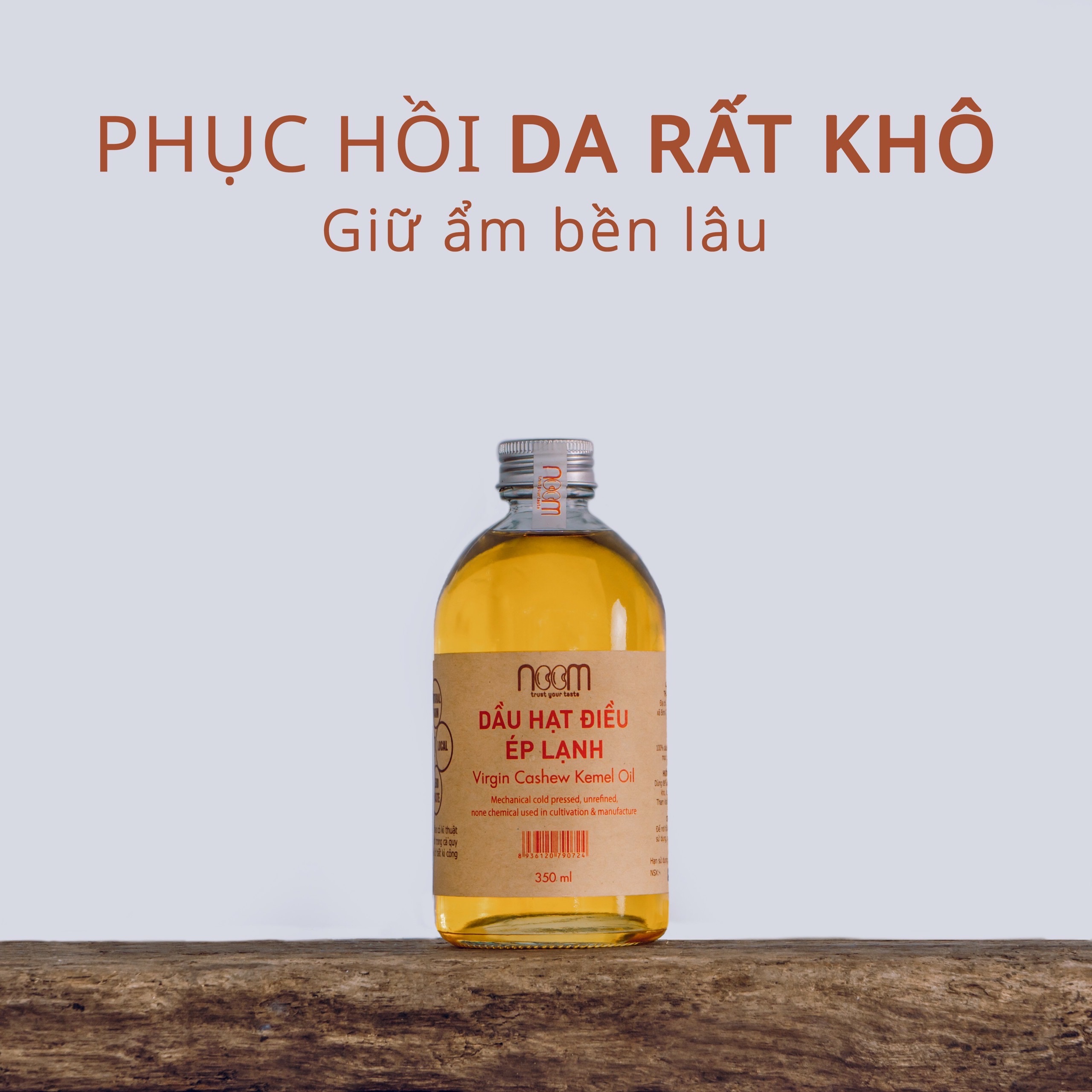 Dầu hạt điều ép lạnh noom 350 ml giàu dinh dưỡng, tốt cho bà bầu, trẻ ăn dặm, người ăn chay; dưỡng da cấp ẩm cho làn da, chống lão hóa