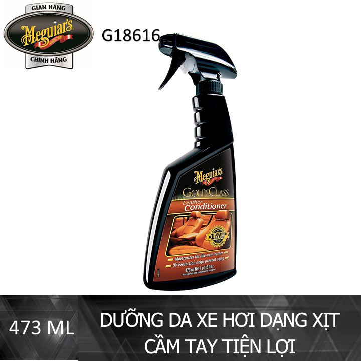 Meguiar's Dưỡng da xe hơi dạng xịt cầm tay tiện lợi - GC Leather Conditioner - G18616, 473 ml