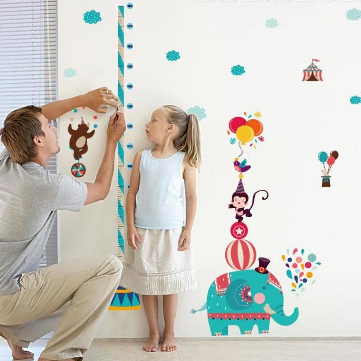 Decal dán tường thước đo động vật làm xiếc SK9188-kiddecals