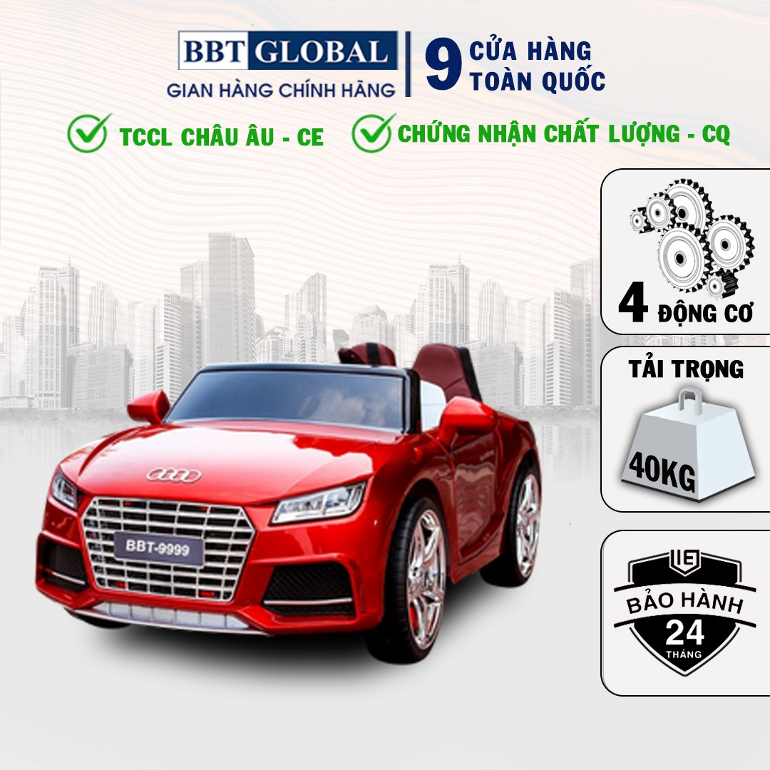 Xe ô tô điện trẻ em dáng audi tts chính hãng bbt global 9999 - tặng quạt tích điện