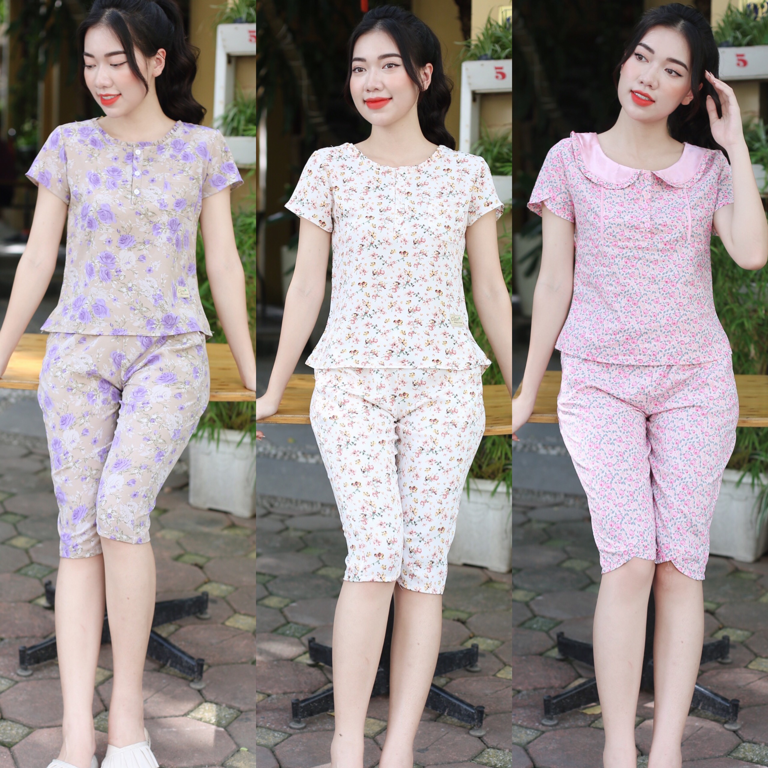 Đồ bộ mặc nhà mẫu lửng xinh đẹp trẻ trung