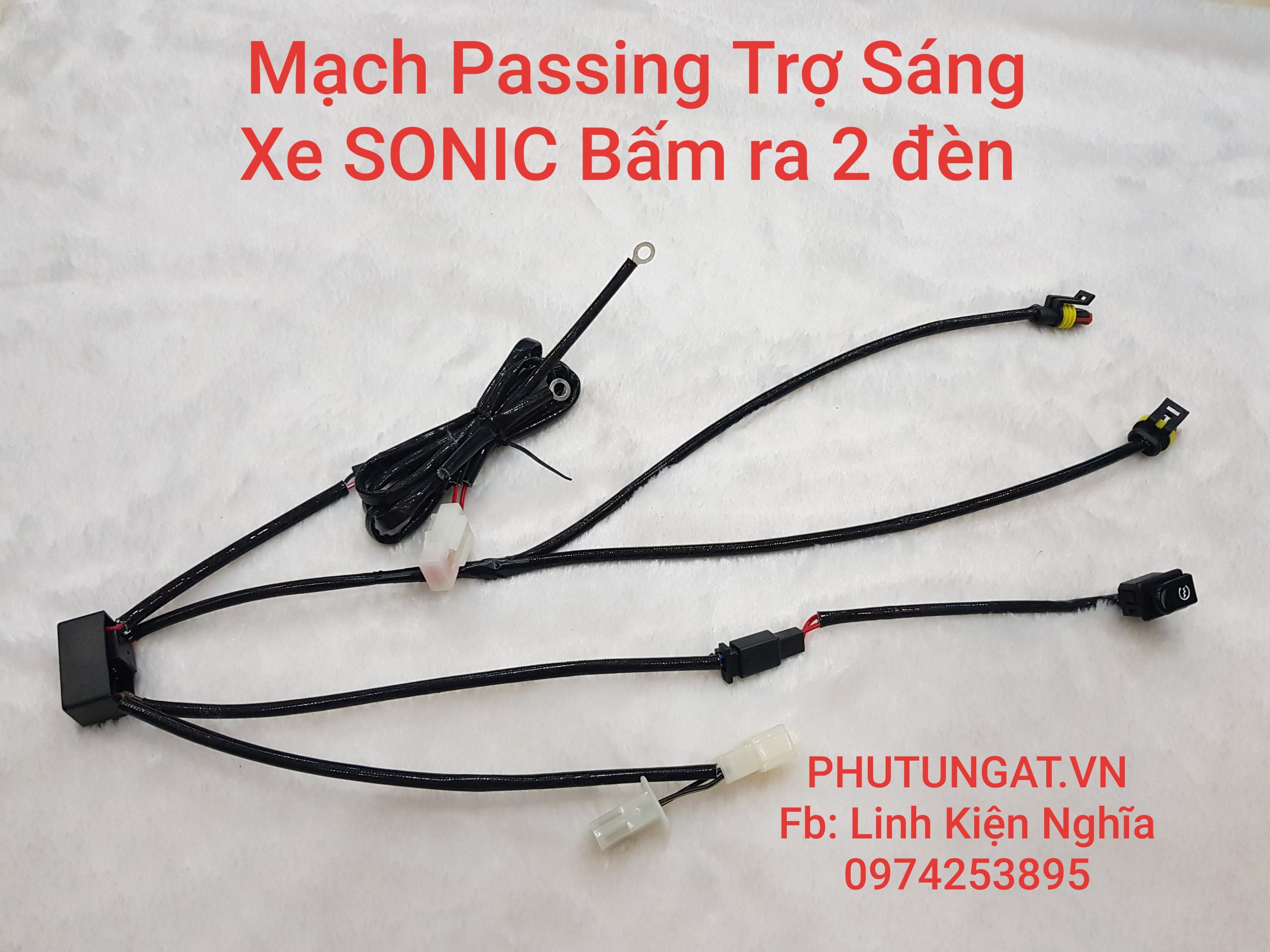 Mạch Passing Đèn Trợ Sáng Xe Sonic Sử dụng trên nút đề rời Bấm Sắn Giắc Cắm Như Zin Bảo Hành 12 Tháng