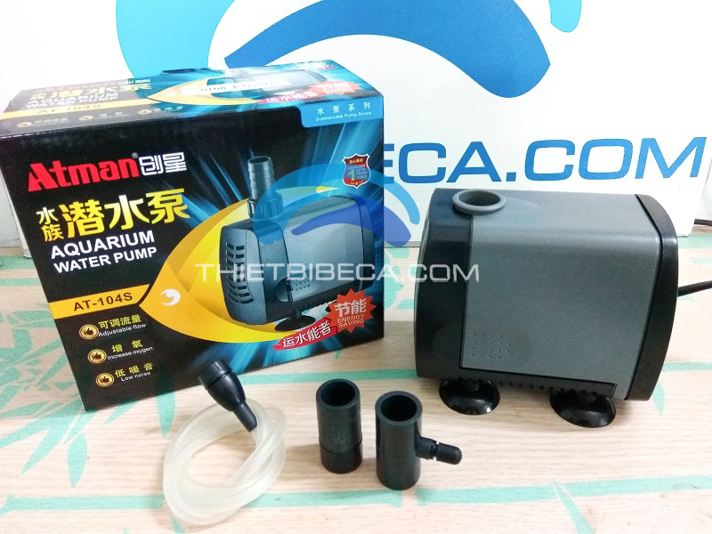 Máy bơm nước Atman 104s-105s-106s-107s. Bơm lọc, bơm đẩy thác nhỏ dành cho bể cá cảnh, hồ Koi