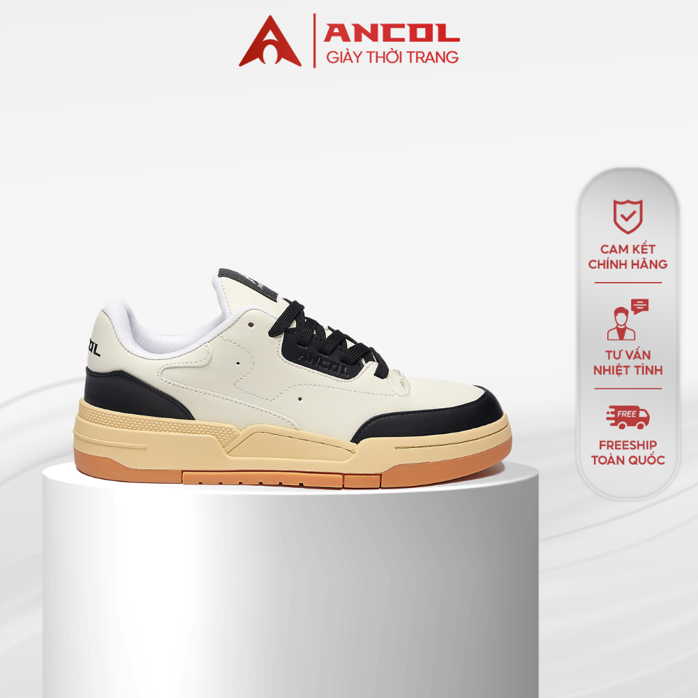 {Siêu cuối tháng} Giày thời trang Ancol Losofut Gumor cho Nam Nữ Size 39-43, chất liệu da bò thật 100%, miếng lót giày Eva, đế cao su tái chế êm chân, có lỗ thoáng khí.