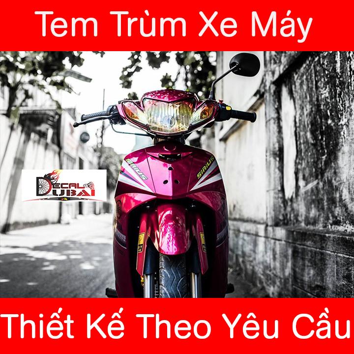 Tem Trùm Xe Sirius Spark Hồng Tím
