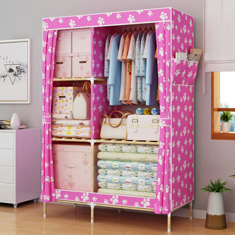 [HCM]Tủ vải khung Gỗ 2 buồng 6 ngăn loại lớn