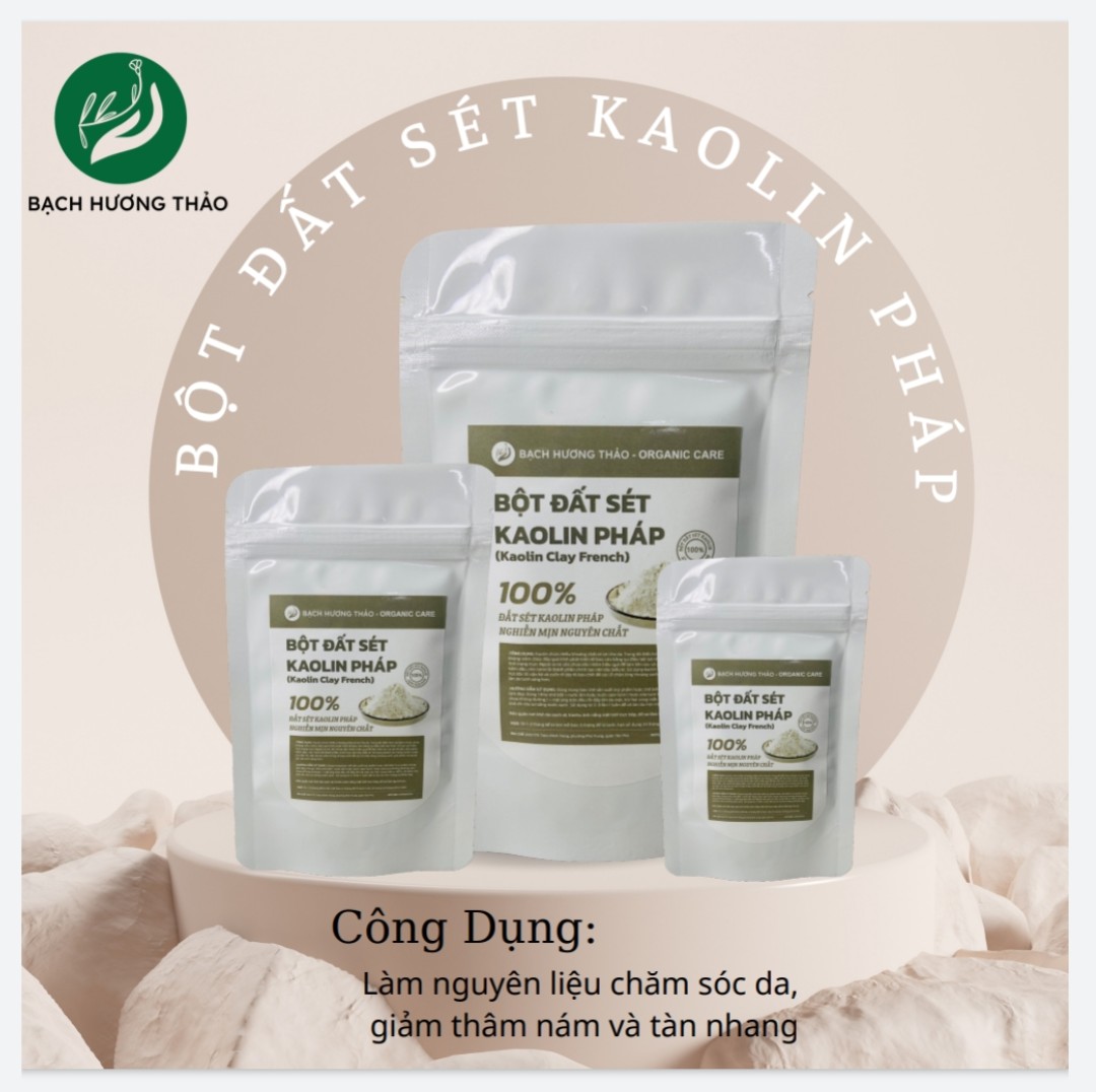 Bột đất sét kaolin pháp , bột mặt nạ tự nhiên dưỡng trắng làm đẹp, bạch hương thảo