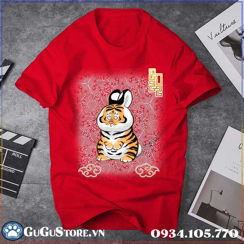 Áo thun nam nữ tết 2022 tài lộc thịnh vượng hình hổ siêu siêu kute m07 - áo thun unisex tết 2022