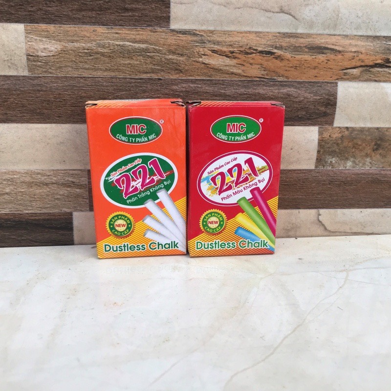 Phấn mic không bụi 10 viên trắng , màu