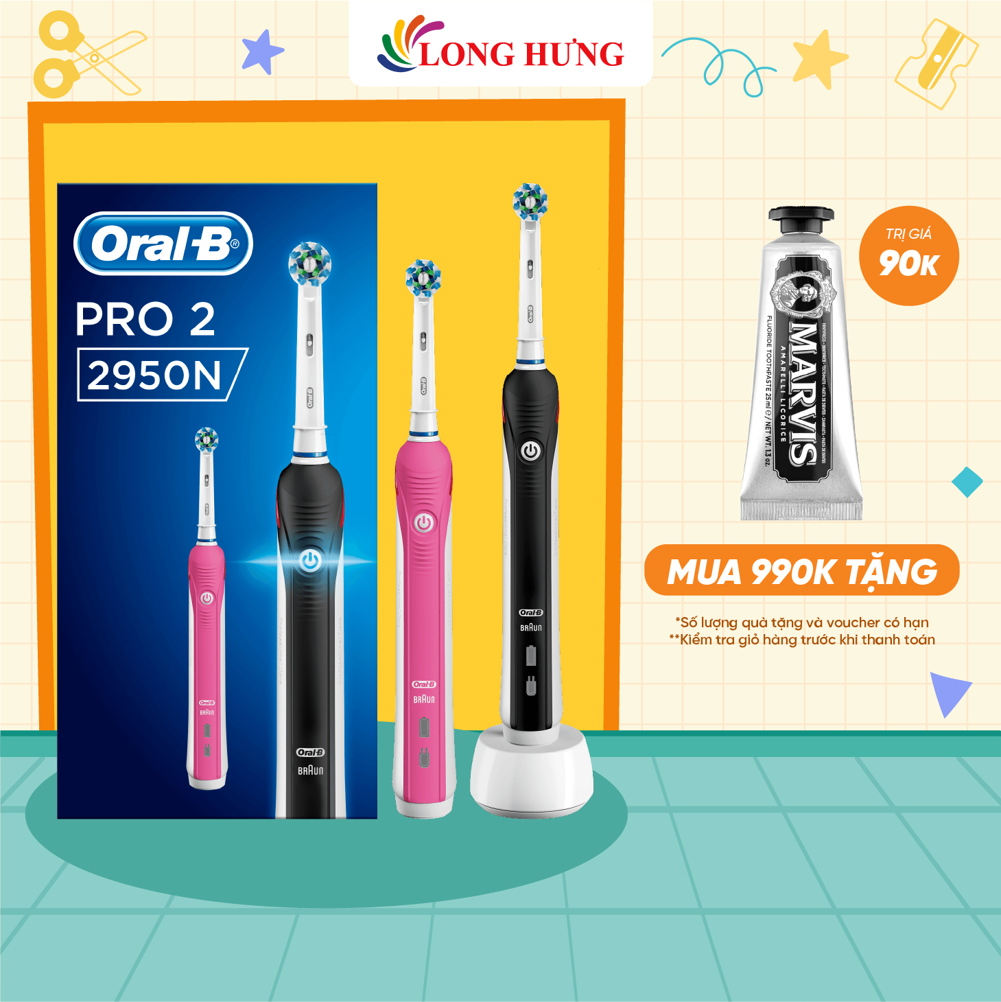 Bàn chải điện oral-b pro 2950n crossaction