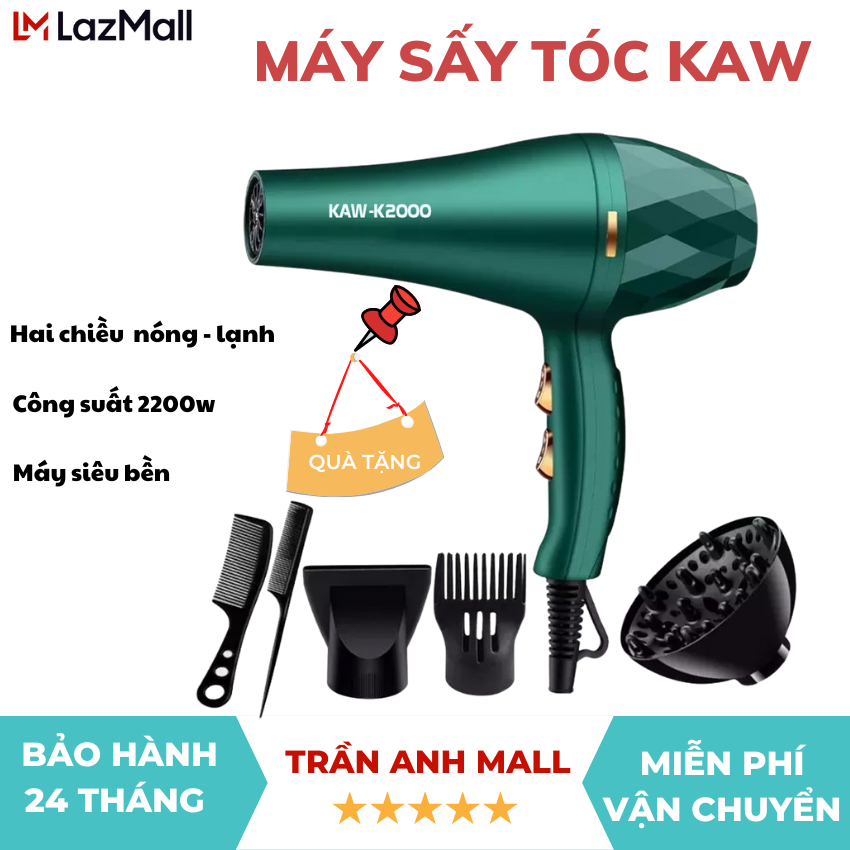 Máy sấy tóc công suất lớn - giá máy sấy tóc - máy sấy tóc nóng lạnh nào tốt - sấy tóc 2 chiều, công suất 2000w làm khô dễ dàng tạo kiểu, tích hợp công nghệ bảo vệ tóc