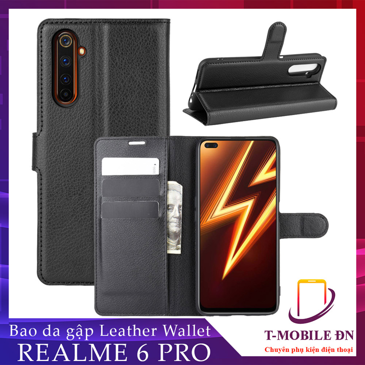 Bao da Realme 6 Pro Ốp lưng da 2 mặt Cao cấp có nắp gập và chống xem video tiện lợi cho Realme 6 Pro