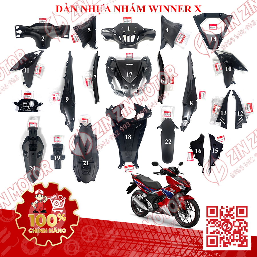 Dàn Áo Nhựa Nhám Winner X V2 2019+, RS150 V3 Chính Hãng