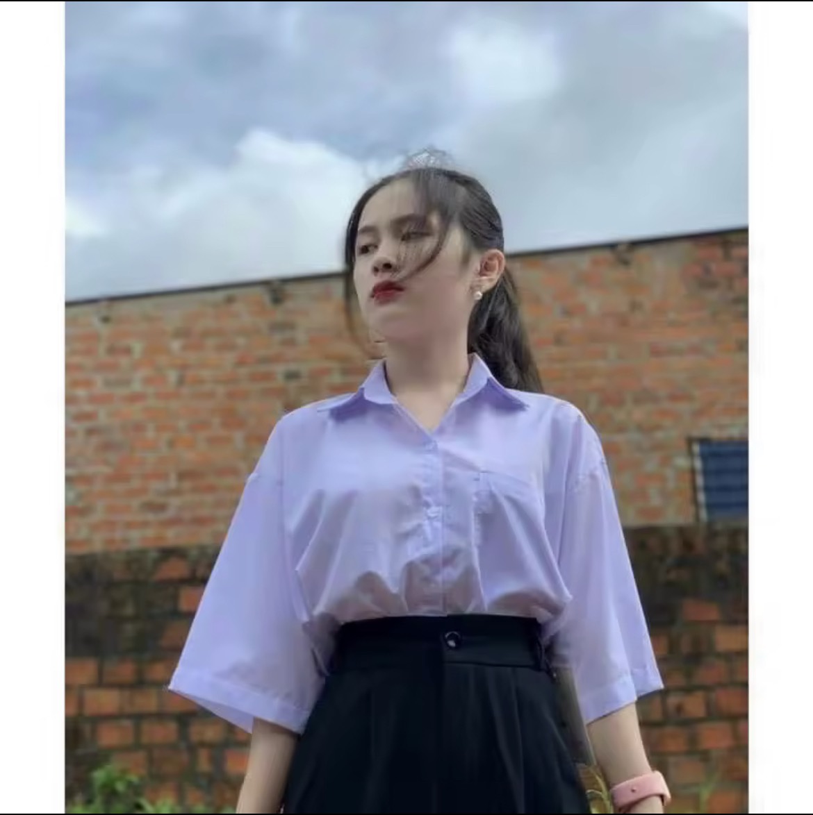Áo sơ mi học sinh túi ngố