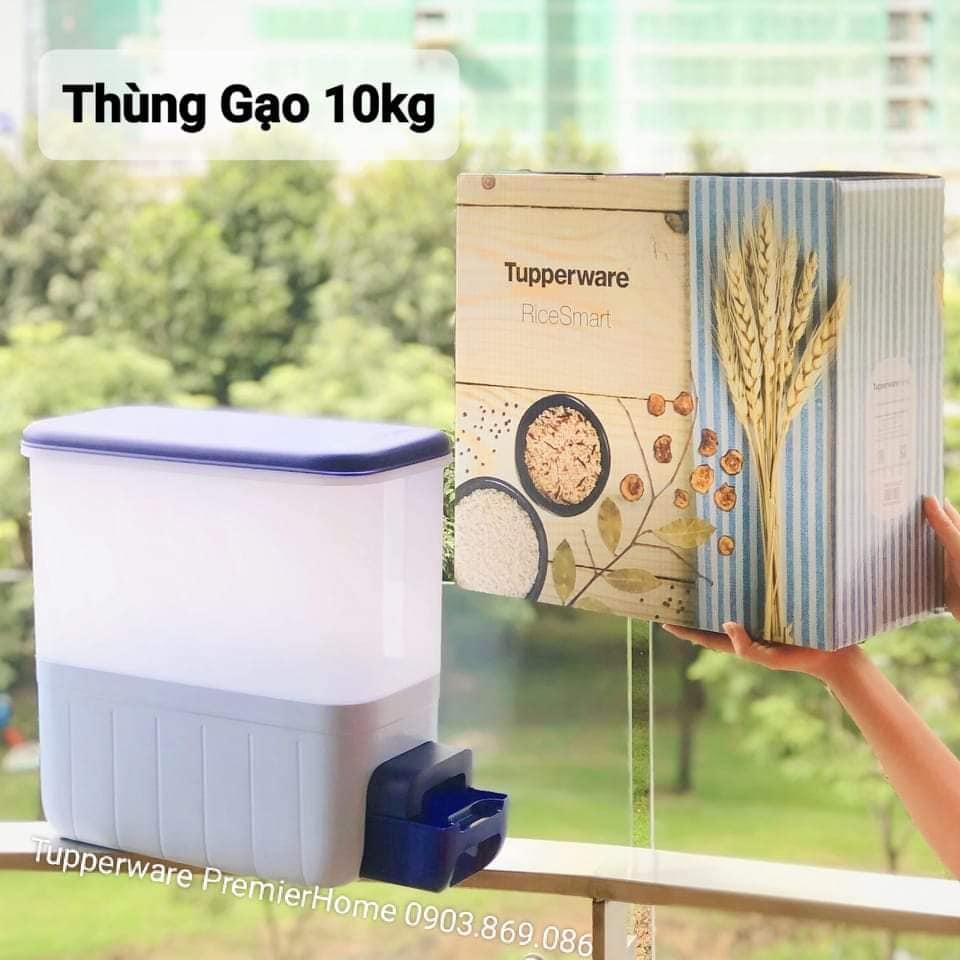 Thùng Gạo Tupperware Rice Smart Aqua 10kg
